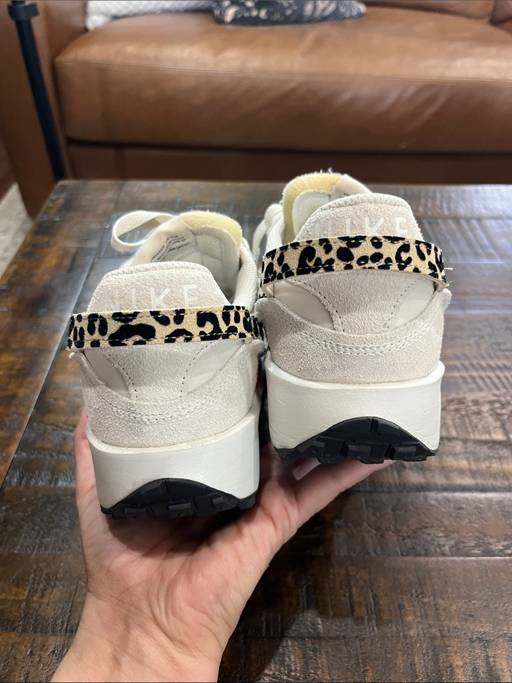 Nike Women's waffle Leopard Swoosh Retro Runner worn handful of times - Picture 6 of 9